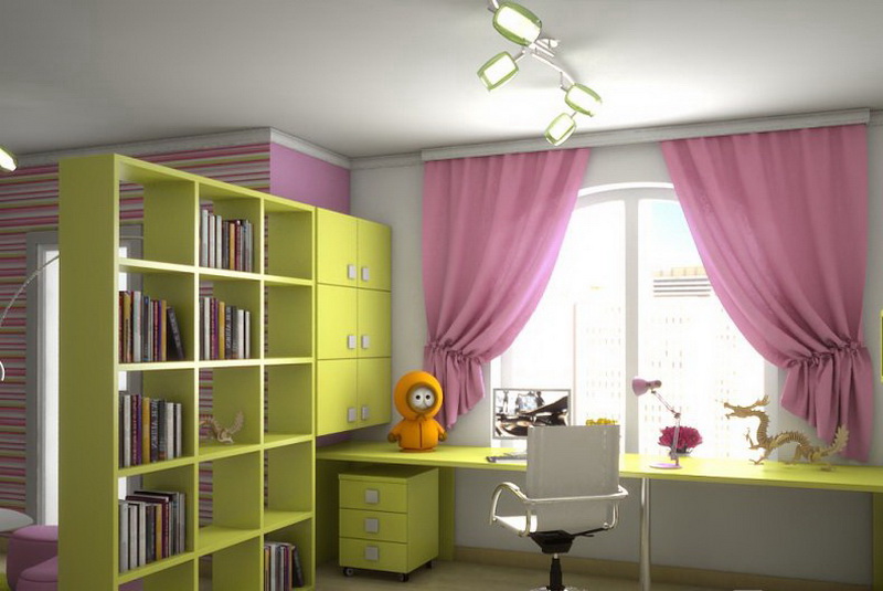 Детская комната для девочки зеленого цвета фото №2