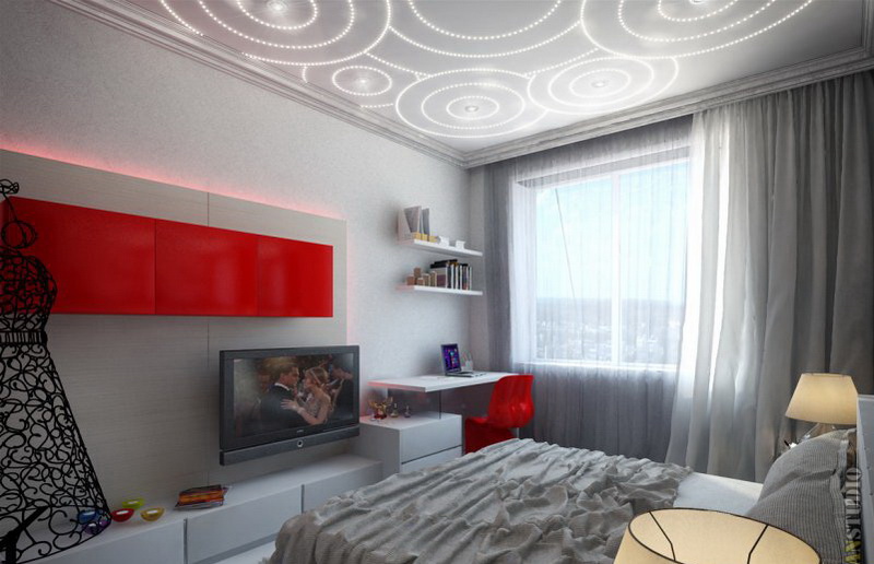 Современная мебель для десткой красно-белого цвета фото №1