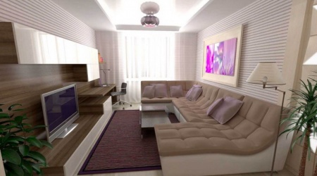 Горка для гостинной с рабочим столом