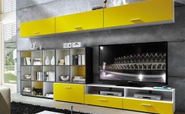 Черно-оранжевая мебель для гостиной фото №3