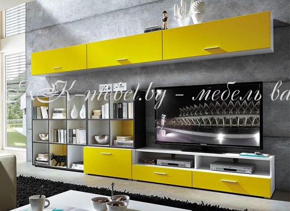 Черно-оранжевая мебель для гостиной фото №1