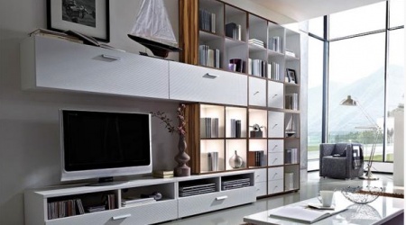 Современная стенка с открытыми нишами