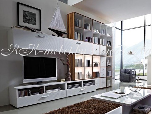 Современная стенка с открытыми нишами фото №1