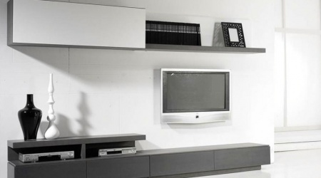 Стенка для гостиной с открытыми полками