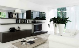 Стенка для гостиной темного цвета фото №4