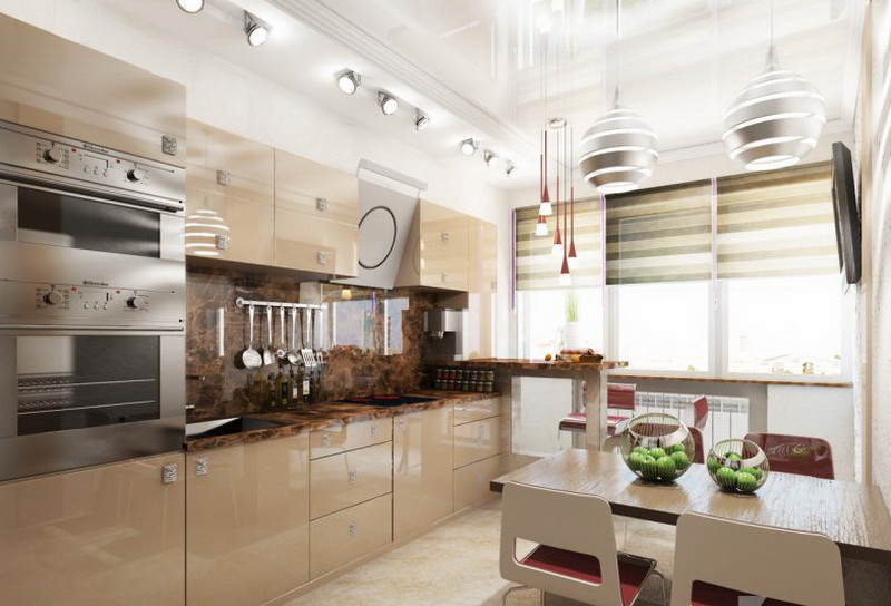 Кухня из пластика светло-коричневая фото №1