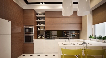 Коричневая кухня из пластика