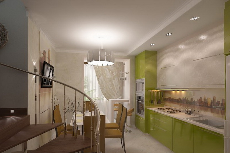 Зеленая кухня из пластика фото №1