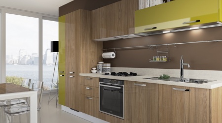 Кухня из пластика линейная