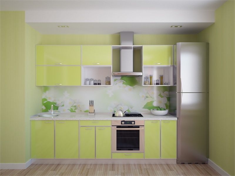 Кухня из пластика зеленая фото №1
