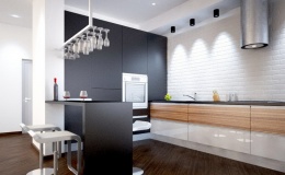 Кухня из пластика с барной стойкой фото №6