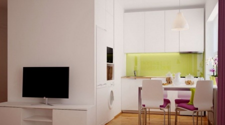 Маленькая кухня из мдф белая