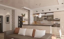 Кухня из мдф бежевая фото №4