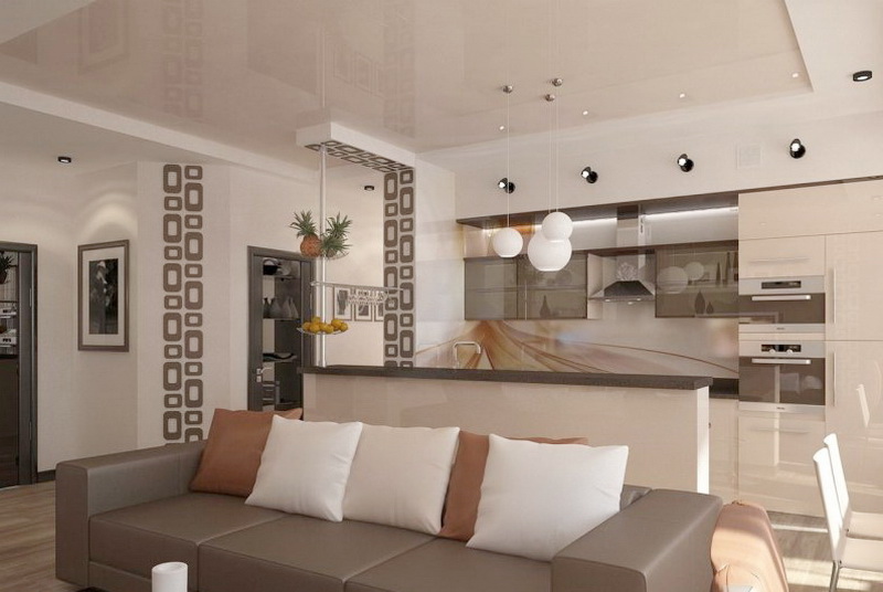 Кухня из мдф бежевая фото №1