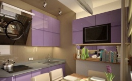 Кухня из мдф фиолетовая фото №1