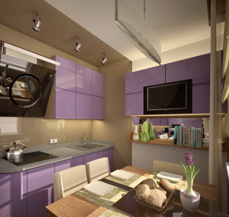 Кухня из мдф фиолетовая фото №1