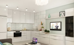 Кухня из мдф белая угловая фото №2