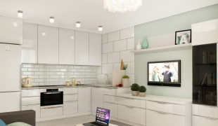 Кухня из мдф белая угловая