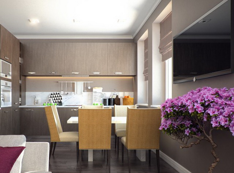 Кухня из ЛДСП egger темного цвета фото №1