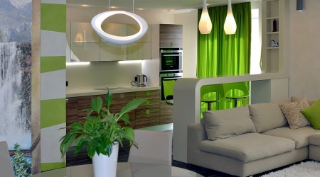 Линейная кухня из итальянского пластика