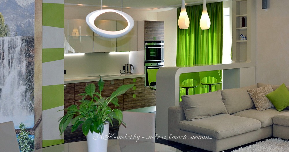 Линейная кухня из итальянского пластика фото №1