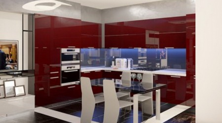 Кухня красного цвета