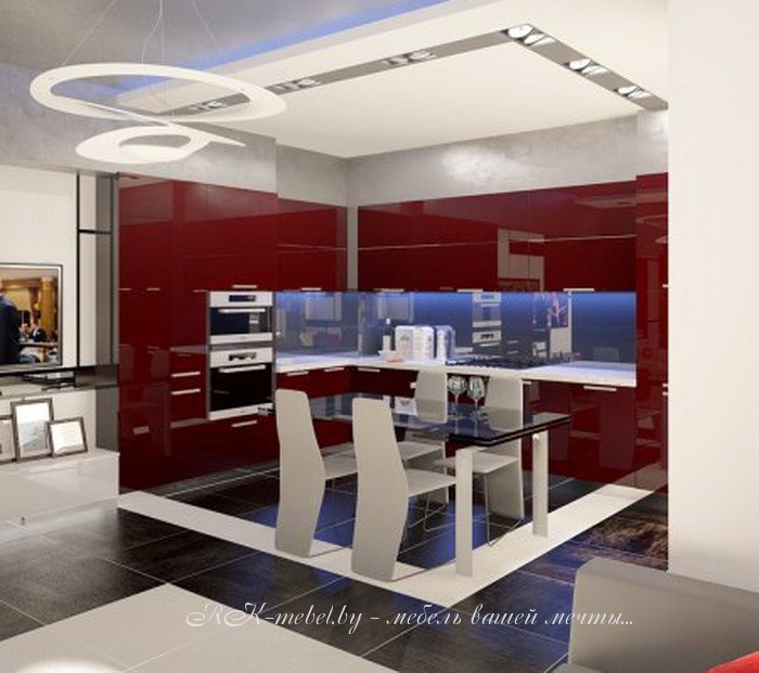 Кухня красного цвета фото №1