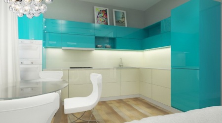 Угловая кухня из крашеного мдф