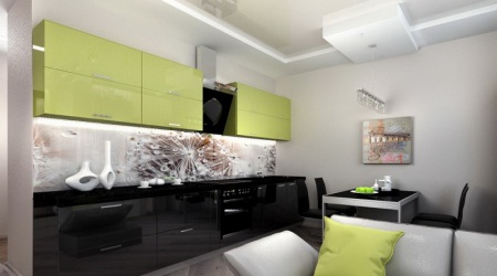 Линейная кухня из пластика