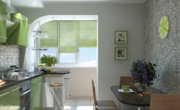 Кухня из пластика зеленый глянец фото №1