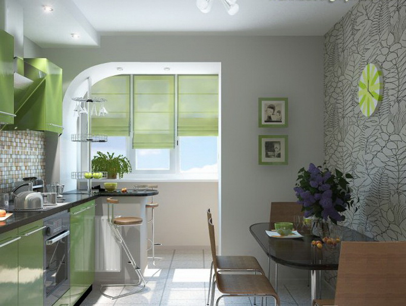 Кухня из пластика зеленый глянец фото №1