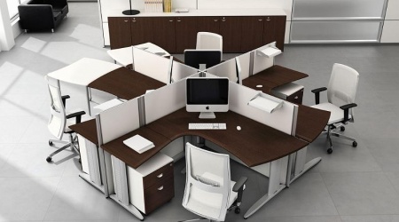 Офисная мебель для четырех человек